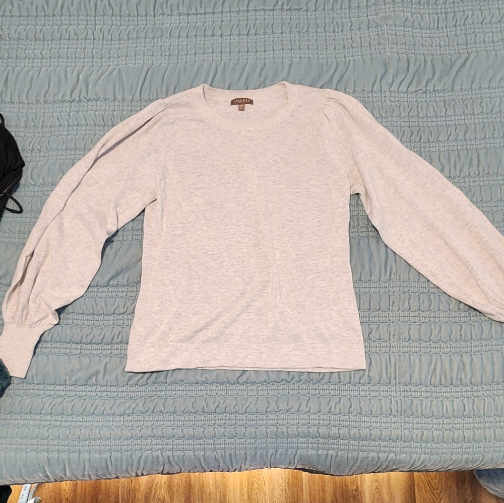 Lilla P. Balloon Sleeve Sweater Off White Size Small NWOT